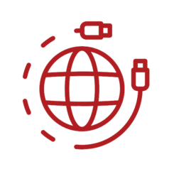 Red icon representing the concept of ISP marketing.